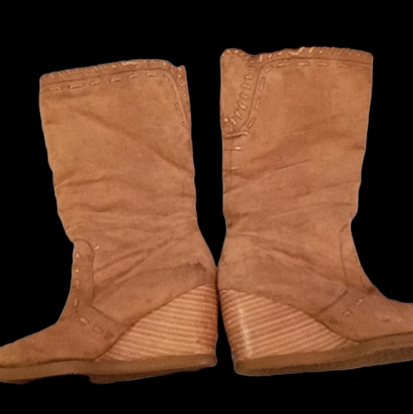 WEDGE BOOT in Gingersnap suade size 6.5 - Picture 1 of 9